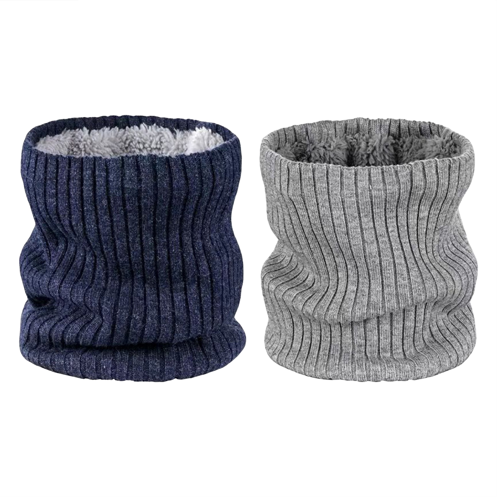 TK 2 piezas de calentador de cuello de invierno de punto, polaina de cuello gruesa, bufanda térmica resistente al viento, cubierta facial para hombres y mujeres