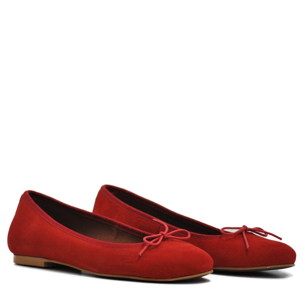Bailarina Marianela Serraje Rojo 519 - Elegancia y Comodidad Española en Tacto Suave y Resistencia Excepcional, Color Rojo Sofisticado y Atemporal, Diseño Versátil para Uso Diario y Ocasiones Especial