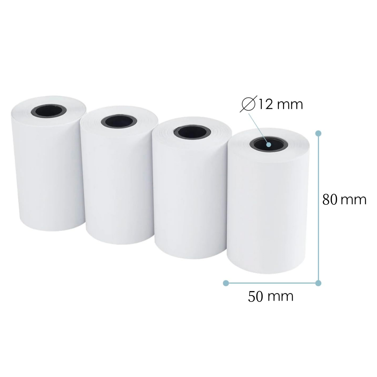 Rollos de Papel Térmico de 80X50X12 Mm,rollos térmicos de recibos de Cajas Registradoras