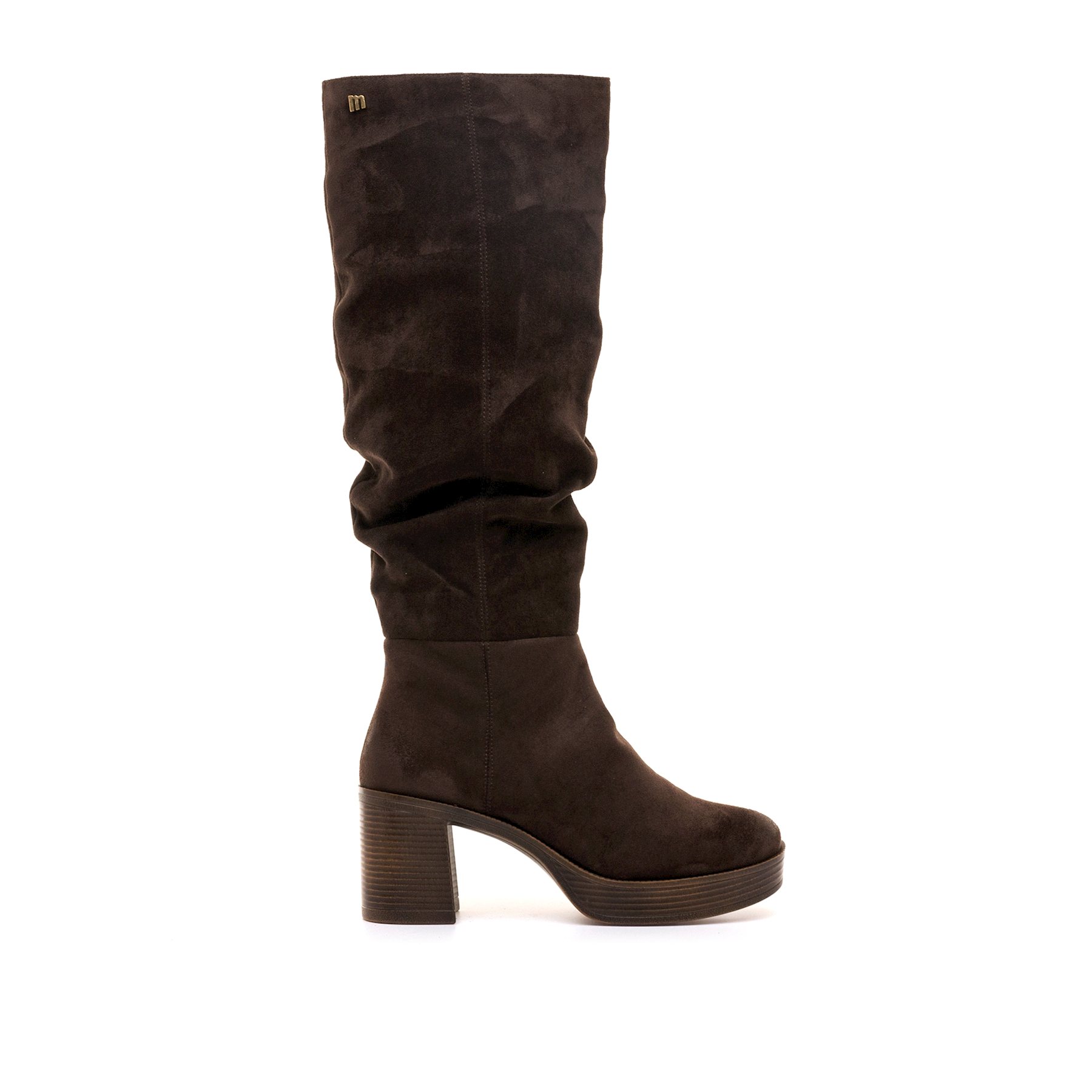 Mustang-MTNG botas de tacón mujer seventy marron con cierre cremallera y tipo de puntera redonda