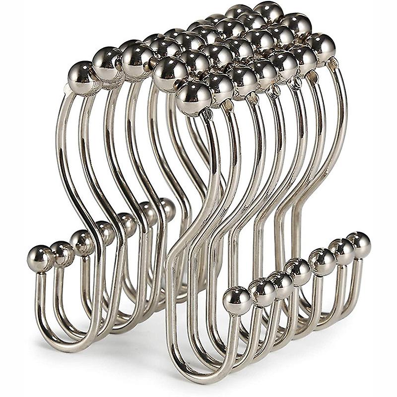 TK 12pcs Double Head Curtain Rings,rust-resistant Balance Sliding, Shower Curtain Hooks