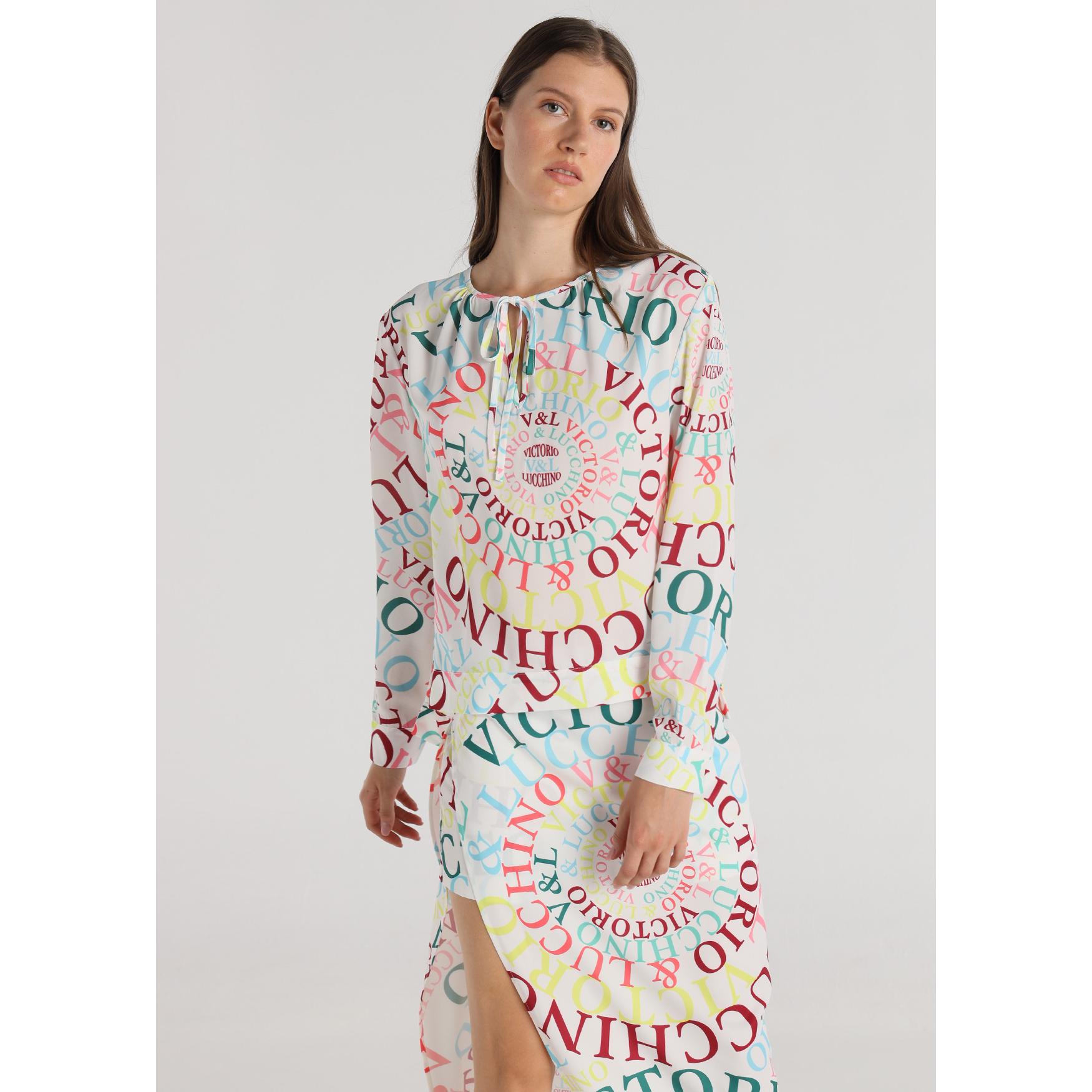 Victorio & Lucchino - Blusa Fluida Abstract Print
