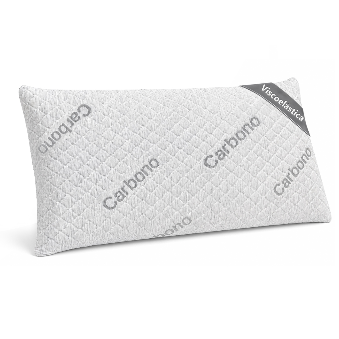 Almohada Viscoelástica de Carbono Perforado con núcleo 100% Viscoelástico con Funda Stretch Extraíble, Máximo Confort, Ergonómica, Indeformable y Antialérgica. Variedad de Medidas