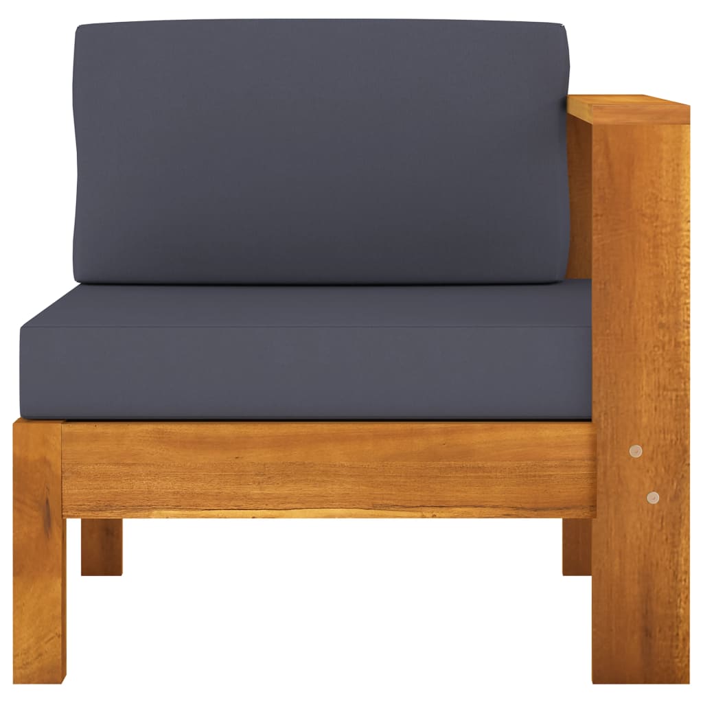 Vidaxl Sofá Central Reposabrazos Madera Acacia Crema