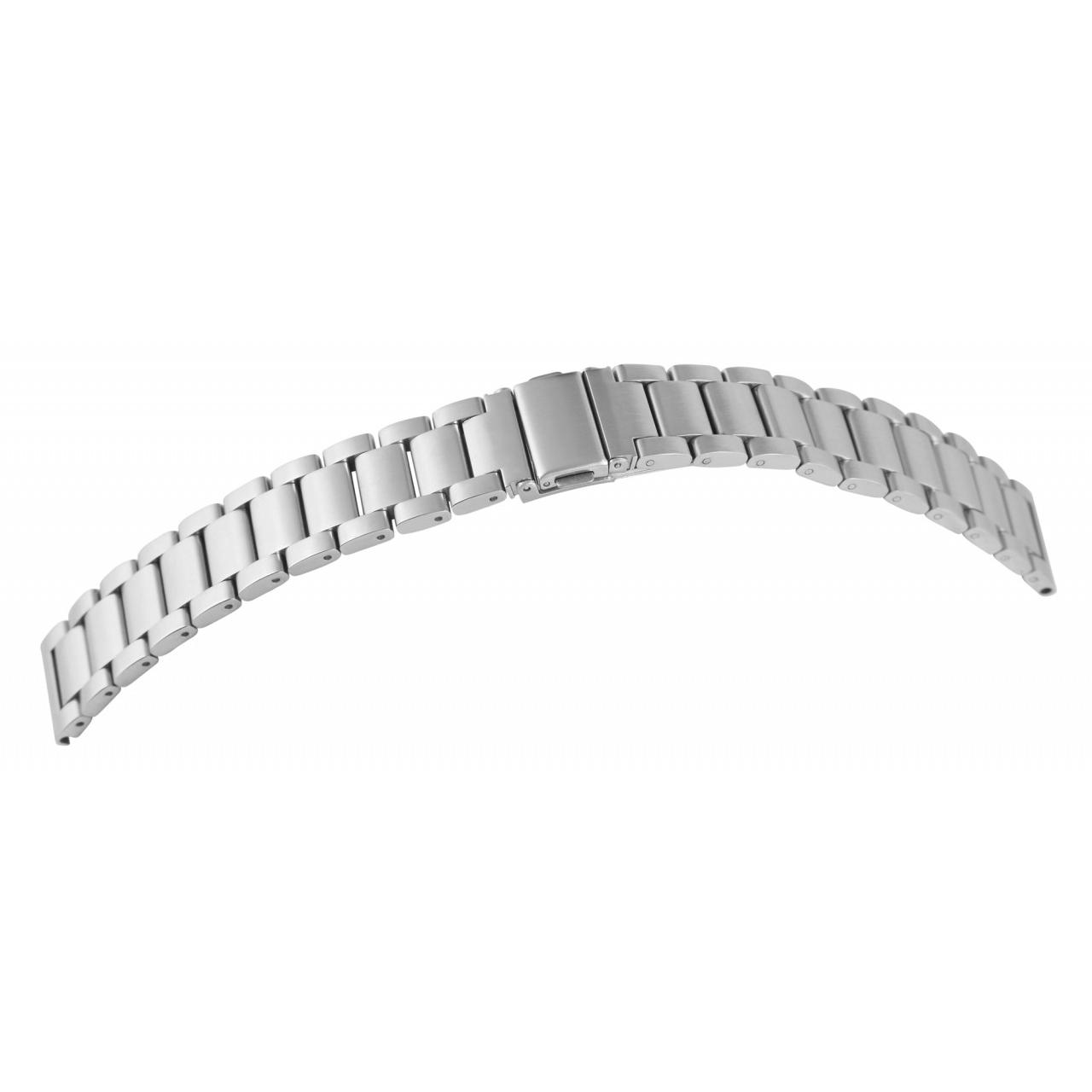 Bracelete para Reloj em Aço Inoxidável Prateada 24 mm