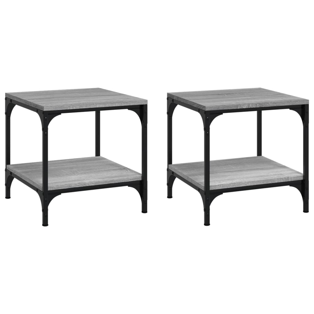 Vidaxl Mesas Auxiliares 2 Uds Contrachapada 40x40x40 Cm Negro