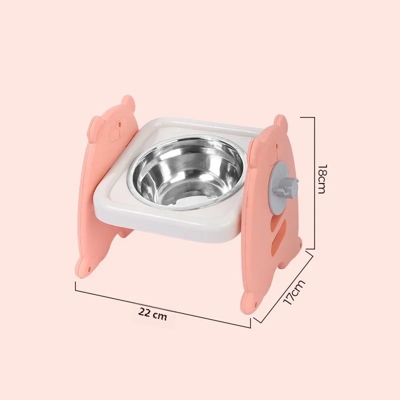 Cuenco De Acero Inoxidable Para Perros Con Soporte De Bambú Elevado Ajustable Alimentador De Alimentos Y Agua Para Gatos Accesorios Para Mascotas