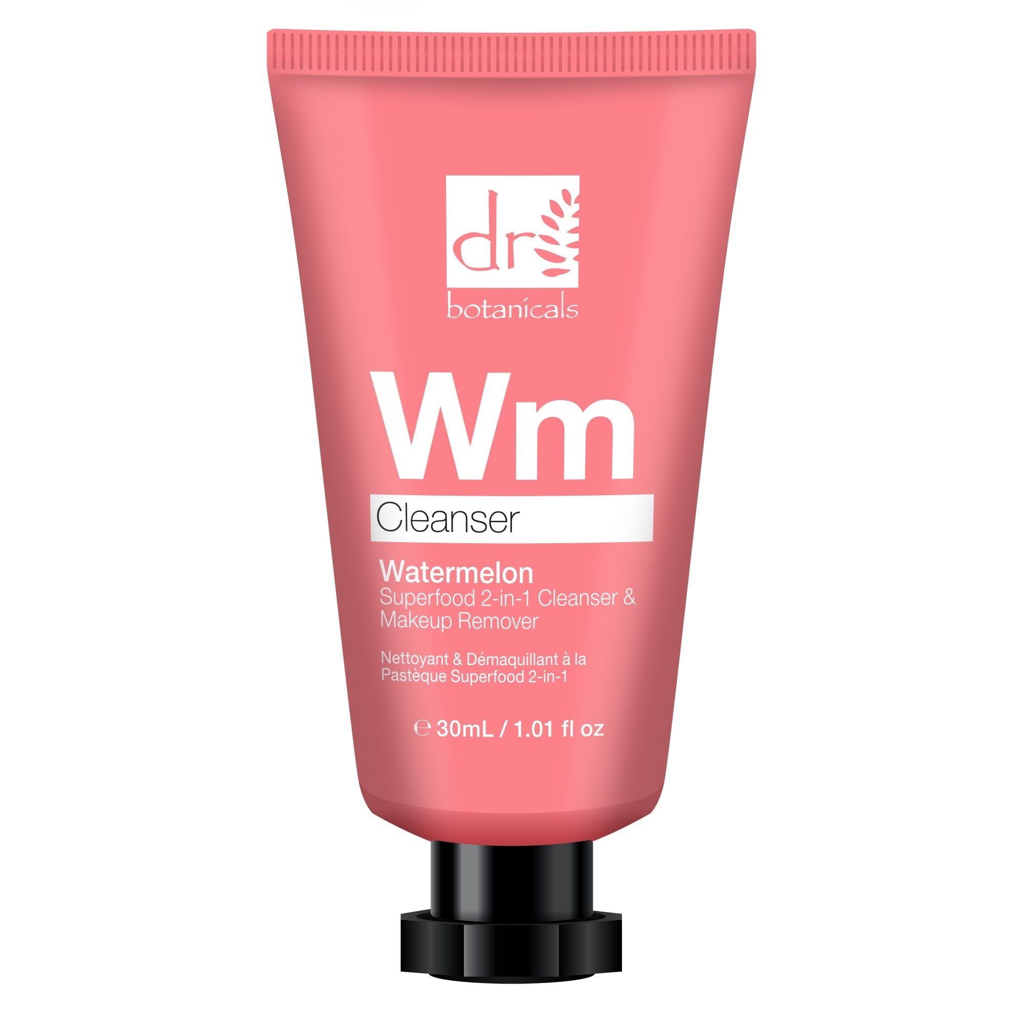 Dr Botanicals - Limpiador y Desmaquillante 2 en 1 de Sandía Superfood 30 ml, Suave de Uso Diario para Maquillaje y Protector Solar, Tamaño de Viaje