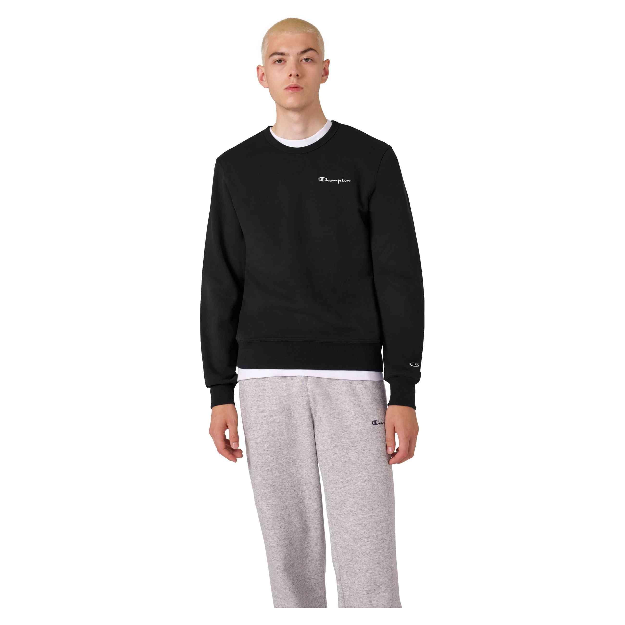 SUDADERA CHAMPION NEGRA SMALL EMBROIDERED LOGO CREWNECK