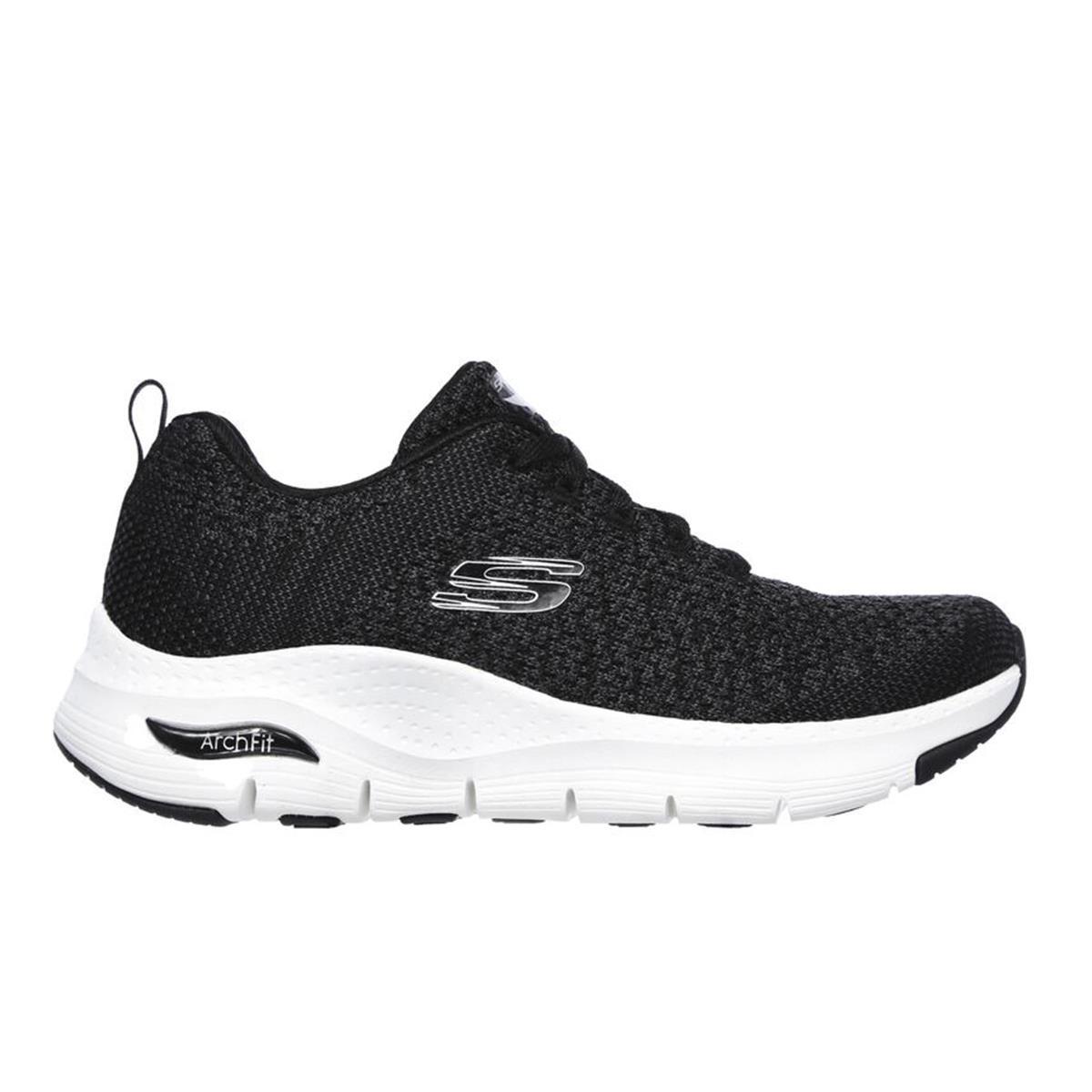 Deportivo De Mujer Skechers 149058 Bkw Arch Fit Negro