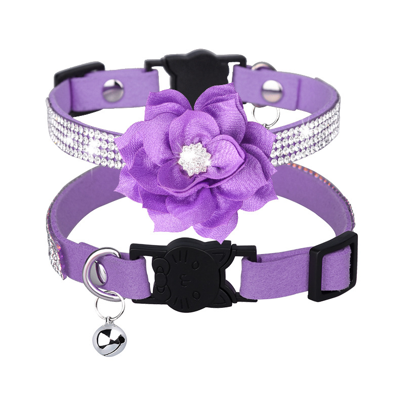 Correa ajustable para Gatos y Perros con Correa de segregad, collar extraíble con Flores para mascotas, multicolor collar de Cuerda para Gatos, 28 cm
