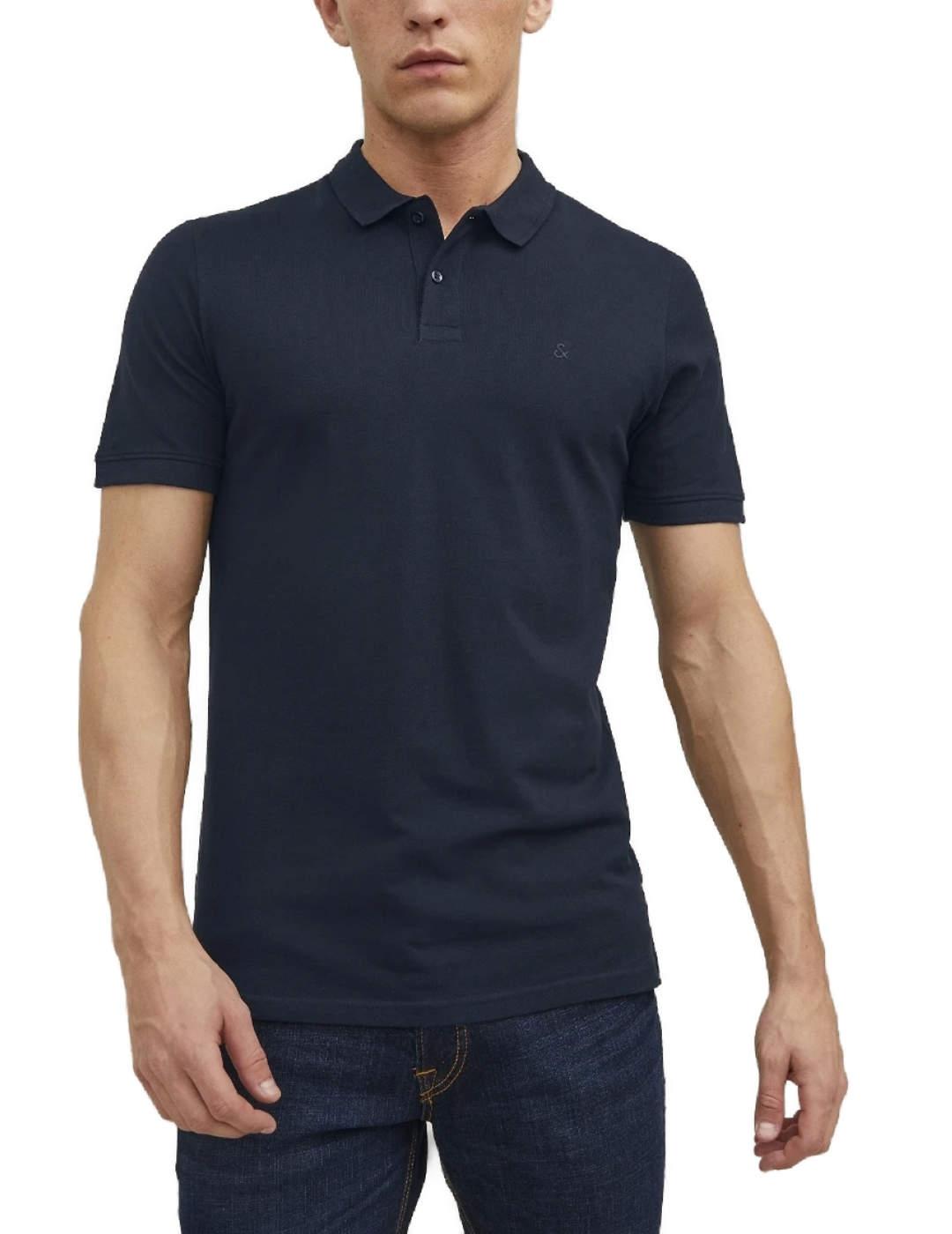 Jack & Jones Polo Jack&Jones Azul Marino Hombre - Cuello con Cierre de Botón