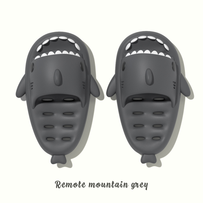 CA Zapatillas de baño de tiburón para mujer, de secado rápido, antideslizantes, sandalias de pareja de interior para hombre,