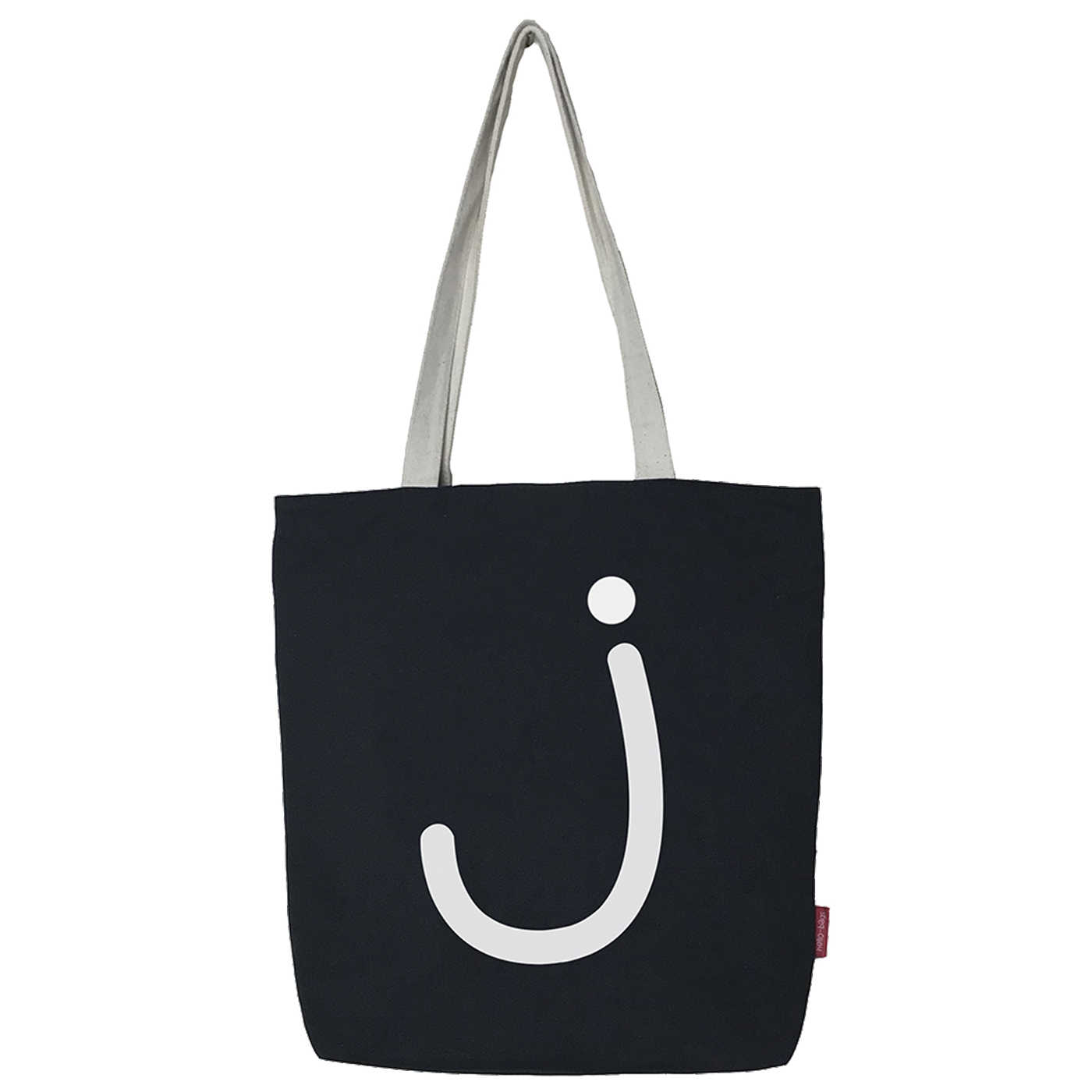 Hello-Bags. Bolso tote bag con cremallera, forro y bolsillo interior. Exterior: Algodón 100%. Incluye sobre kraft de regalo. Modelo J. Color: Crudo / Negro. Medidas: 37x38 cm.