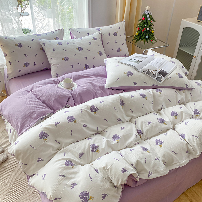 TK Juego De 3 Piezas Funda De Edredón Y Paquete De Almohadillas En Forma De Corazón Con Estampado Floral Para Dormitorio
