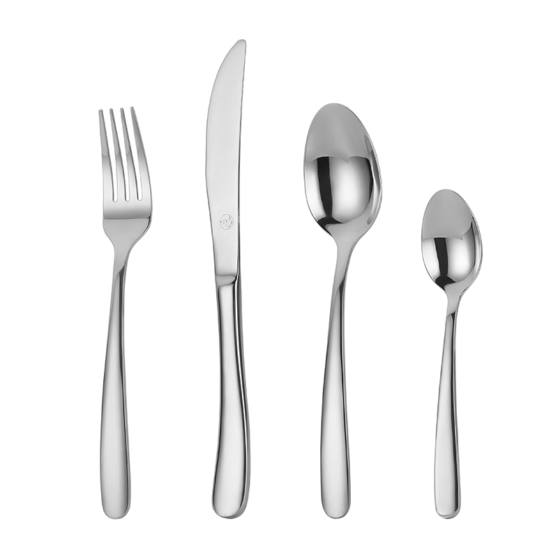 Cubertería Profesional Plateado Brillo 24 Piezas Acero Inoxidable 18/0 para 6 Personas Hostelería, Juego de Cubiertos con cuchillo, tenedor, cuchara y cucharilla para Restaurante, Bar y Hotel, Resistente, Apta Lavavajillas, Compra al por Mayor Mr.Spoon