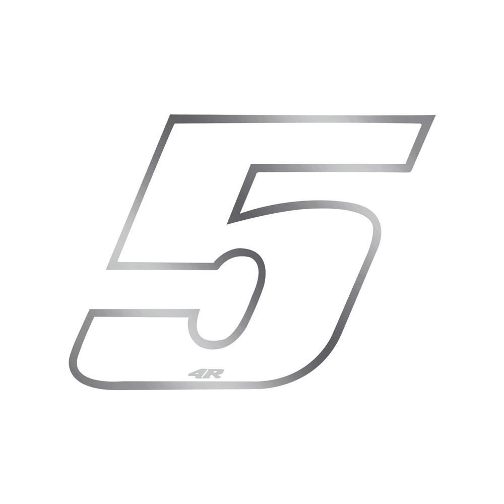 Pegatina Race Number para Motocicleta "5" Blanco 100x130mm
