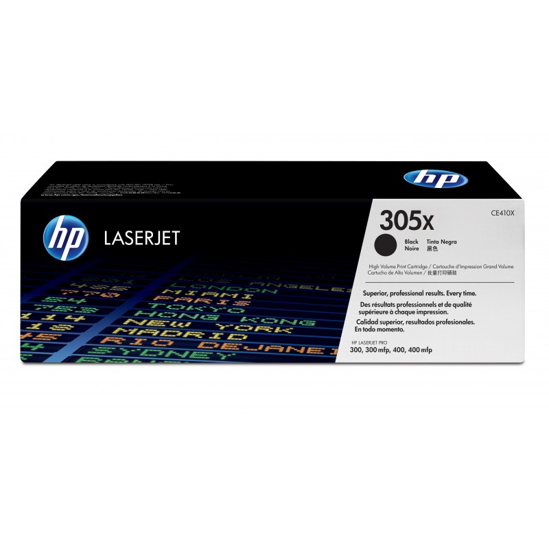 HP - Cartucho de tóner original LaserJet 305X de alta capacidad negro CE410X