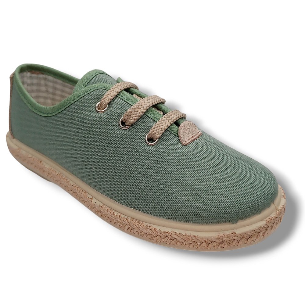 Vulpeques Zapatilla Lino Sneakers Niño 1000-PS Niño VERDE Zapatillas calzado niños Vulpeques Summer ROYALE CORDONETS
