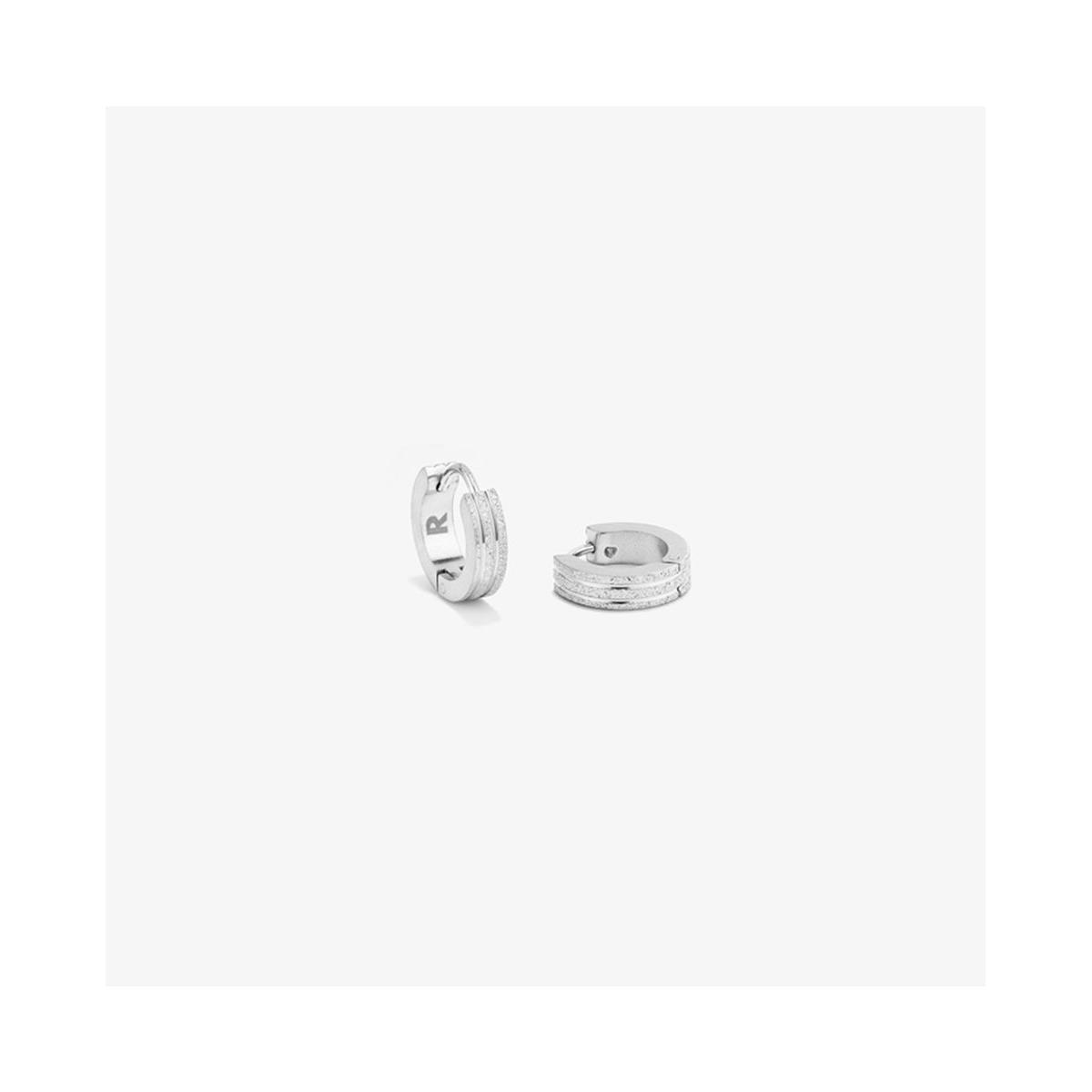 Radiant Pendientes Hombre Pendientes Hombre Atlante Loop Plateado De Acero Plateado Rh000303