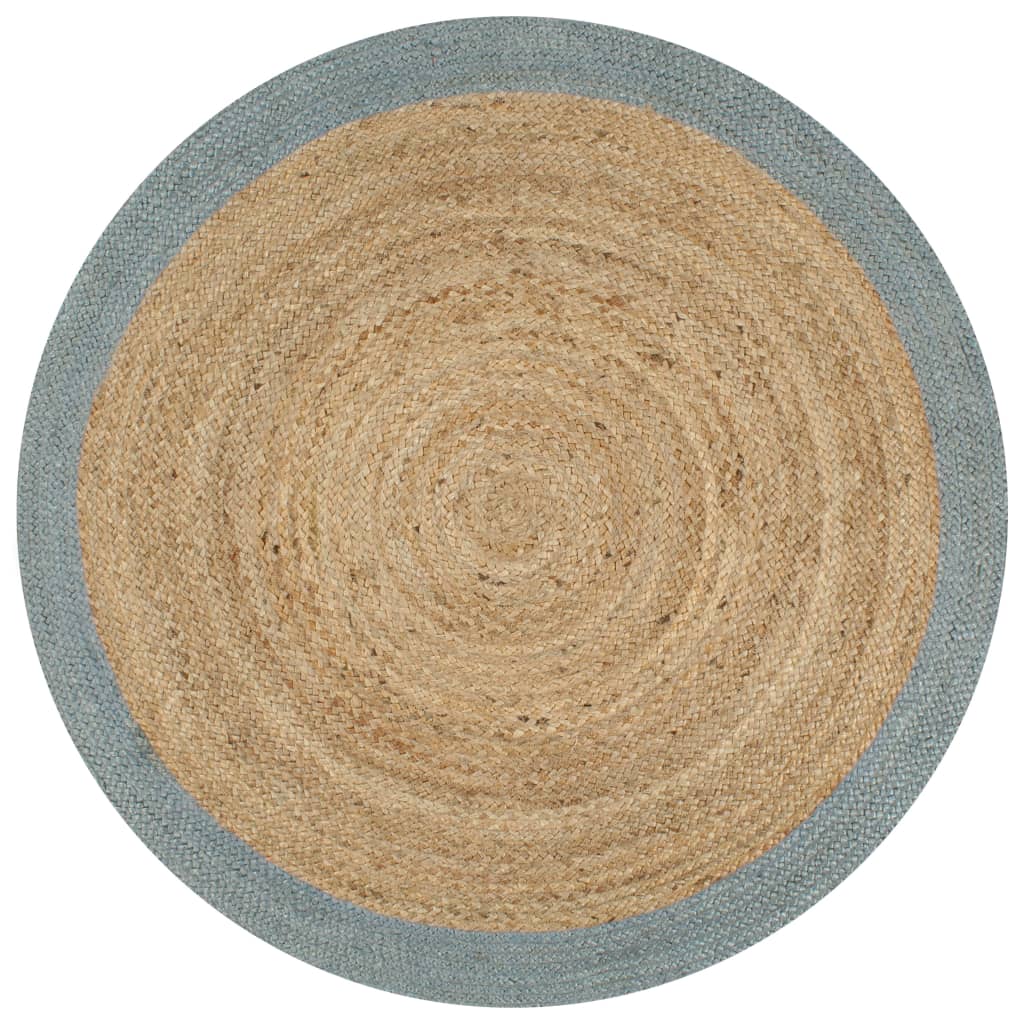 Vidaxl Alfombra de Yute Hecha a Mano 90 Cm Gris - Hermosa y Resistente