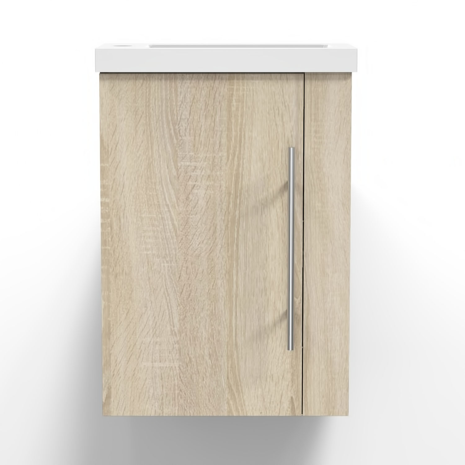 Aica Mueble de baño con lavabo, roble, 44 x 23 x 60 cm