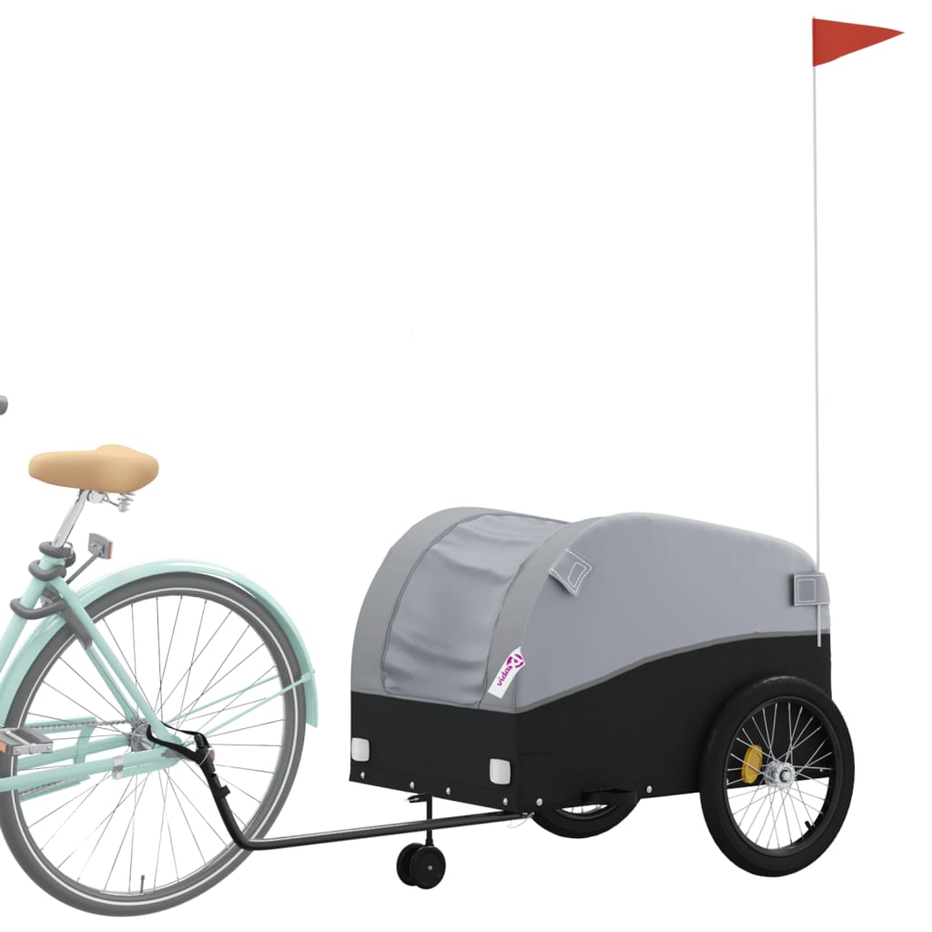 vidaXL Remolque para Bicicleta Carrito de Carga para Bici Hierro 45 kg Color Negro,  Amarillo,  Azul y mas