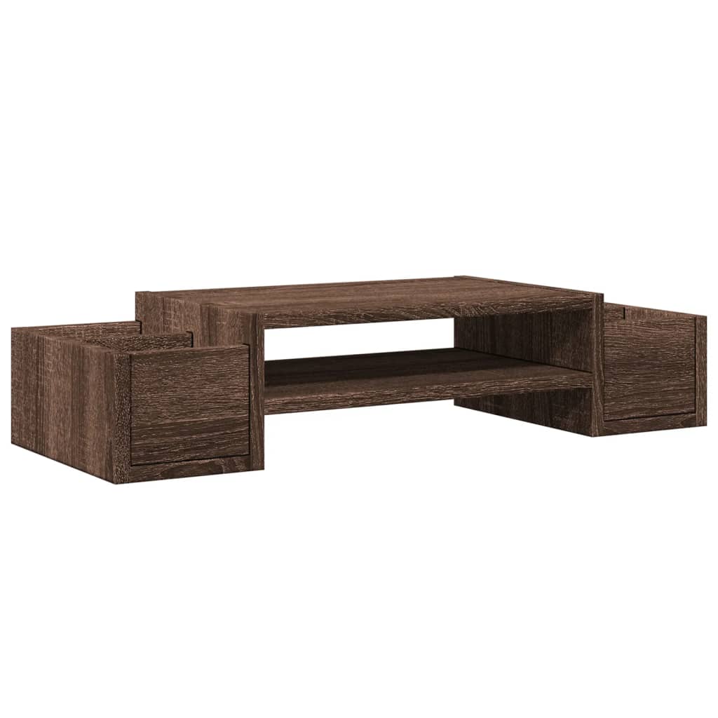 vidaXL Soporte de pantalla con almacenaje madera 70x27x15 cm Multicolor