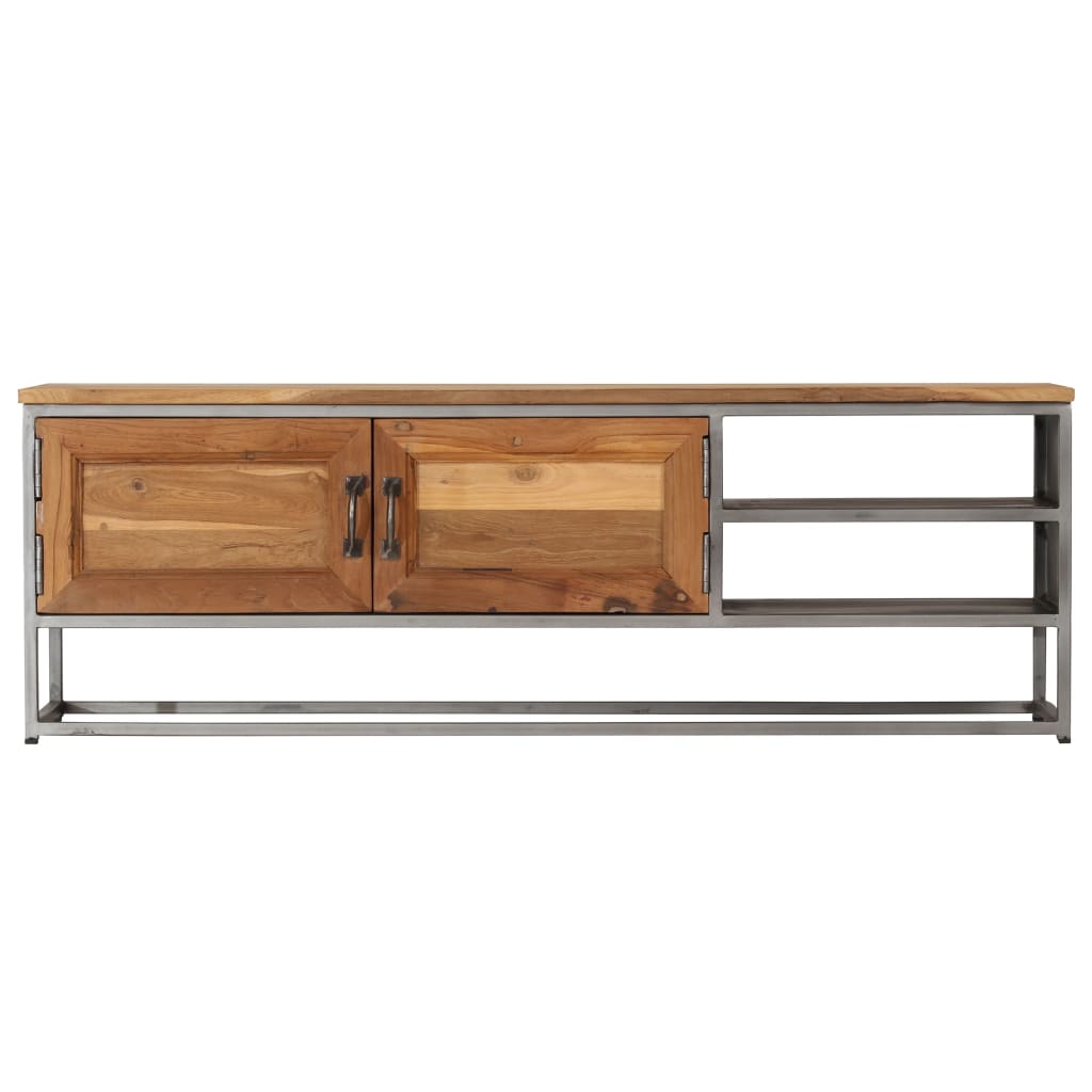 Vidaxl Mueble para TV Madera de Teca Reciclada y Acero 120x30x40 Cm