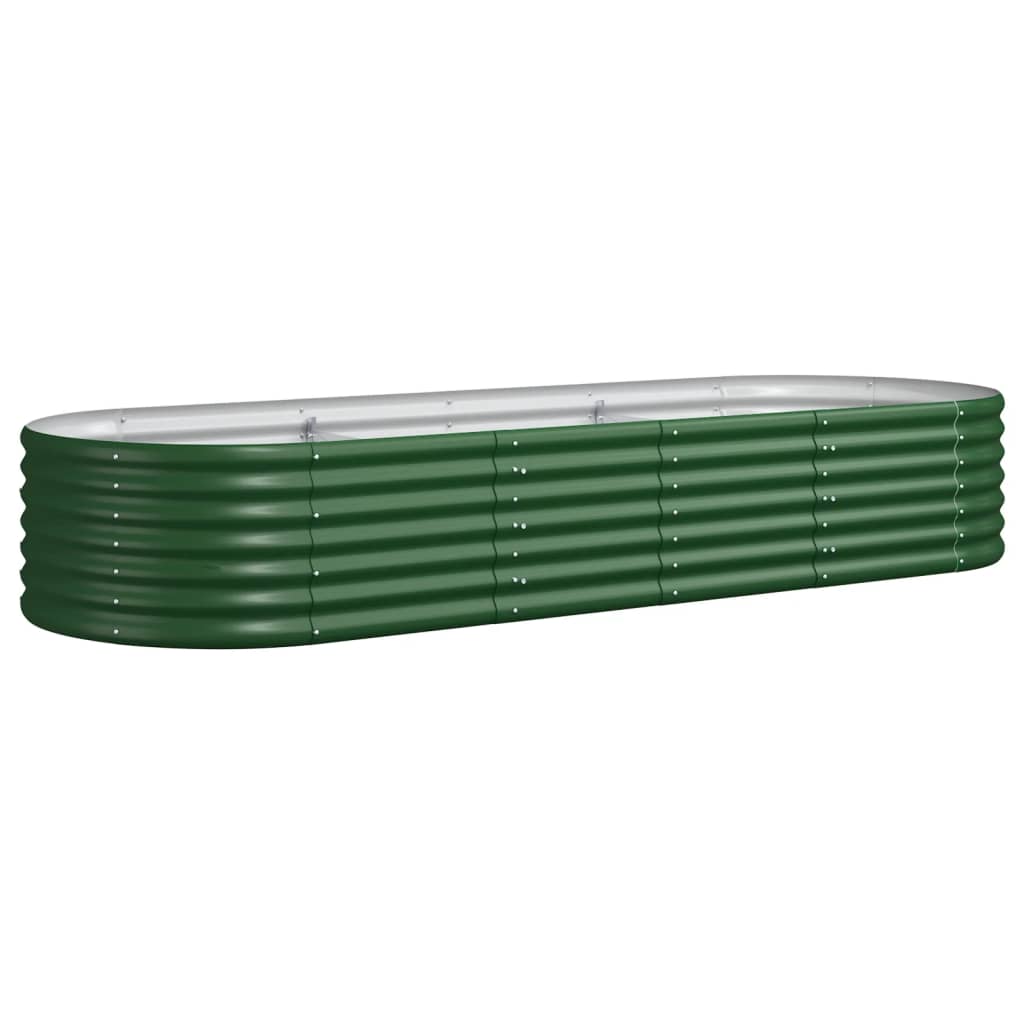 vidaXL Jardinera arriate acero galvanizado verde 224x80x36 cm