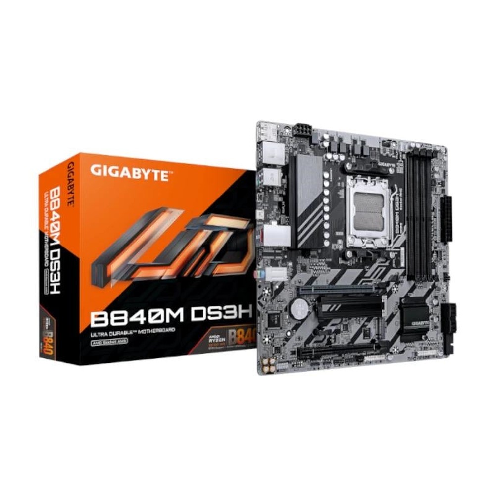 Gigabyte - Placa base B840M DS3H para procesadores AMD Ryzen 9000/8000/7000, formato mATX AM5 con soporte DDR5 hasta 256 GB y PCIe 4.0