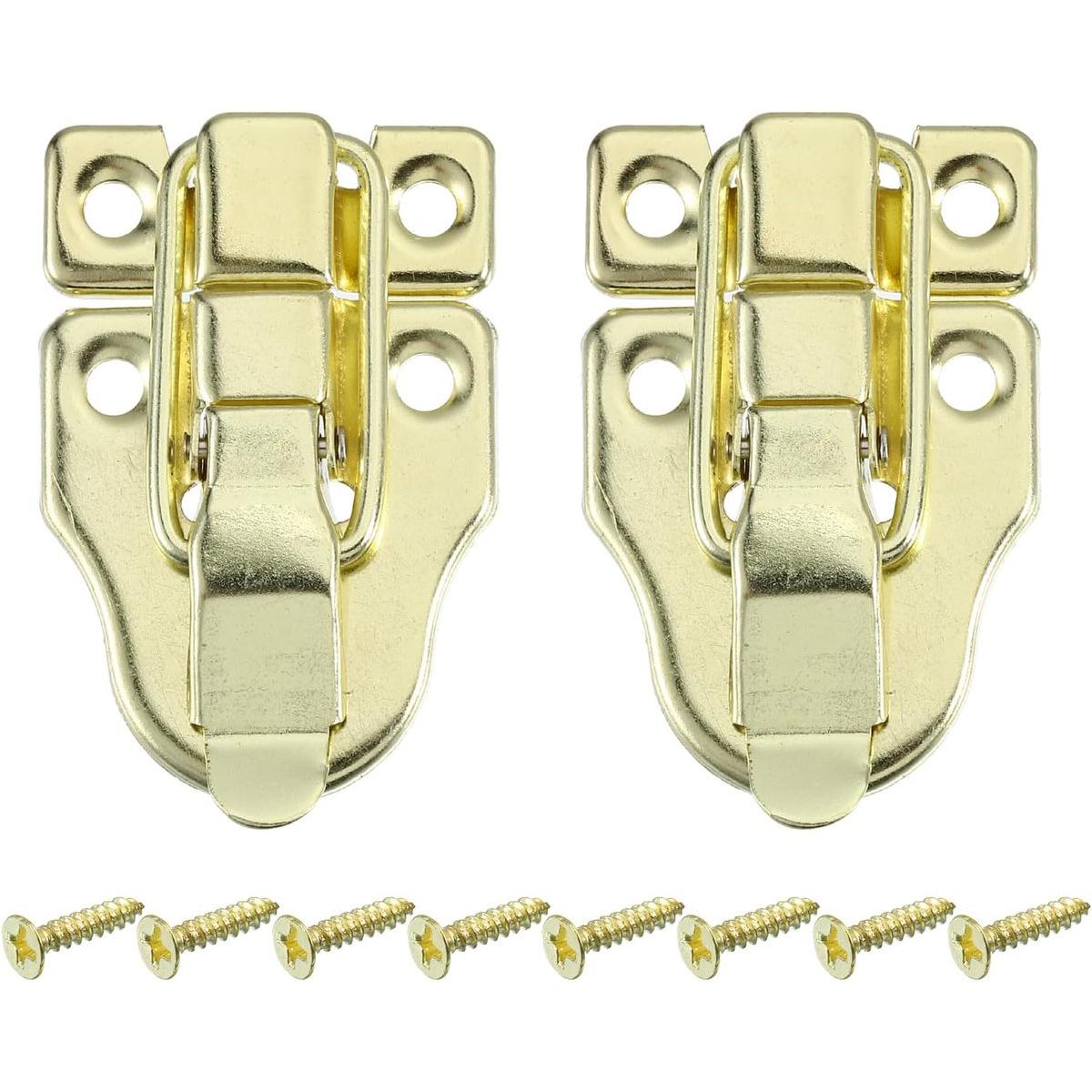 piezas - 58*40 mm - cerradura - cerraduras para armarios - cerradura para cajas - cerradura de palanca - cerradura de palanca para cajas metálicas - con tornillos de montaje - para joyeros - armarios de madera - decorativa - dorada