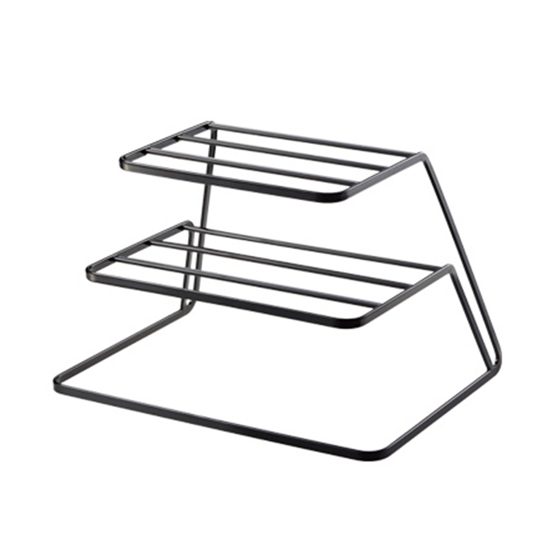 LINHOME XZ-23314 Escurridor de Vajilla de Metal Negro con Bandeja de Drenaje y Porta Utensilios, Estante de Secado de Platos y Cubiertos para Cocina y Barra de Desayuno 43x30.5x14cm