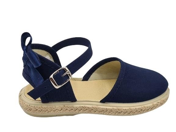 Vulpeques - Alpargatas para niñas Vulpeques 1001PL con lazo decorativo, cómodas y ligeras para uso diario en colores azul marino, rojo o blanco