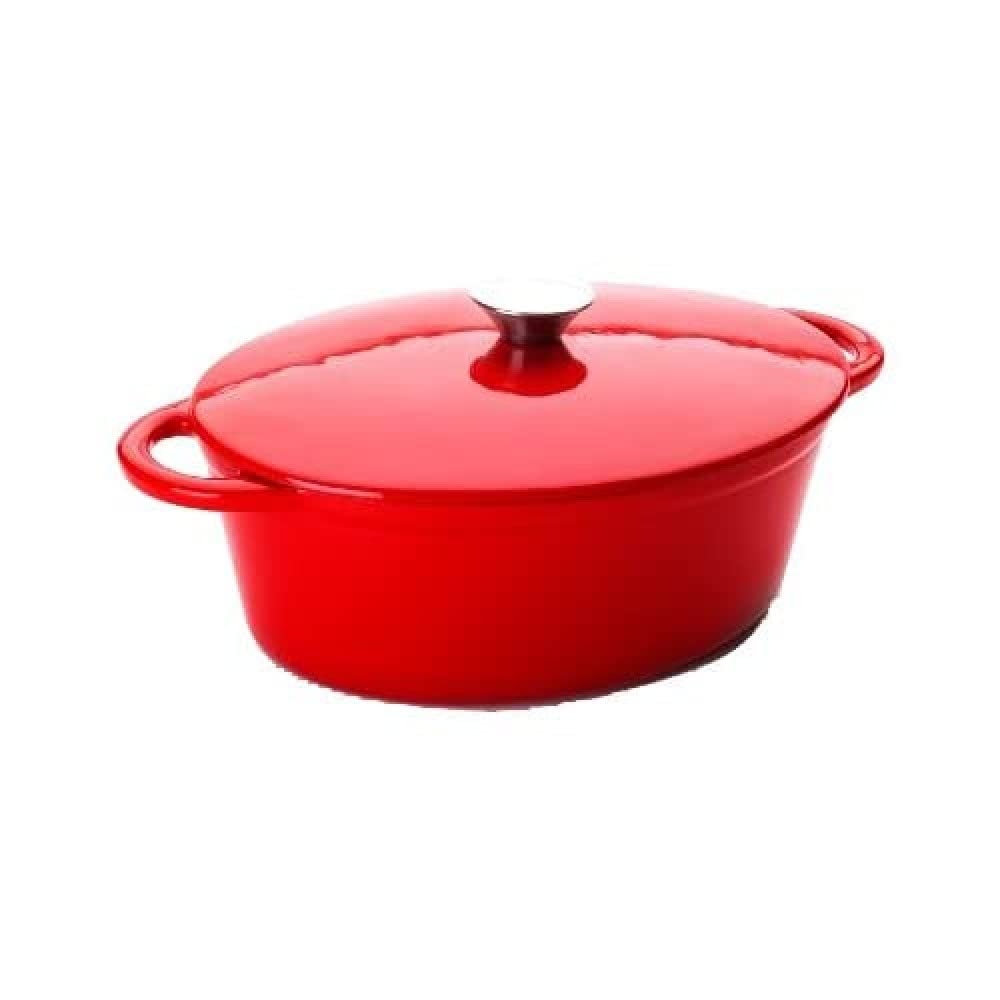 IBILI - Cocotte redonda oval 27x21 cm, Hierro fundido, Apta para induccion