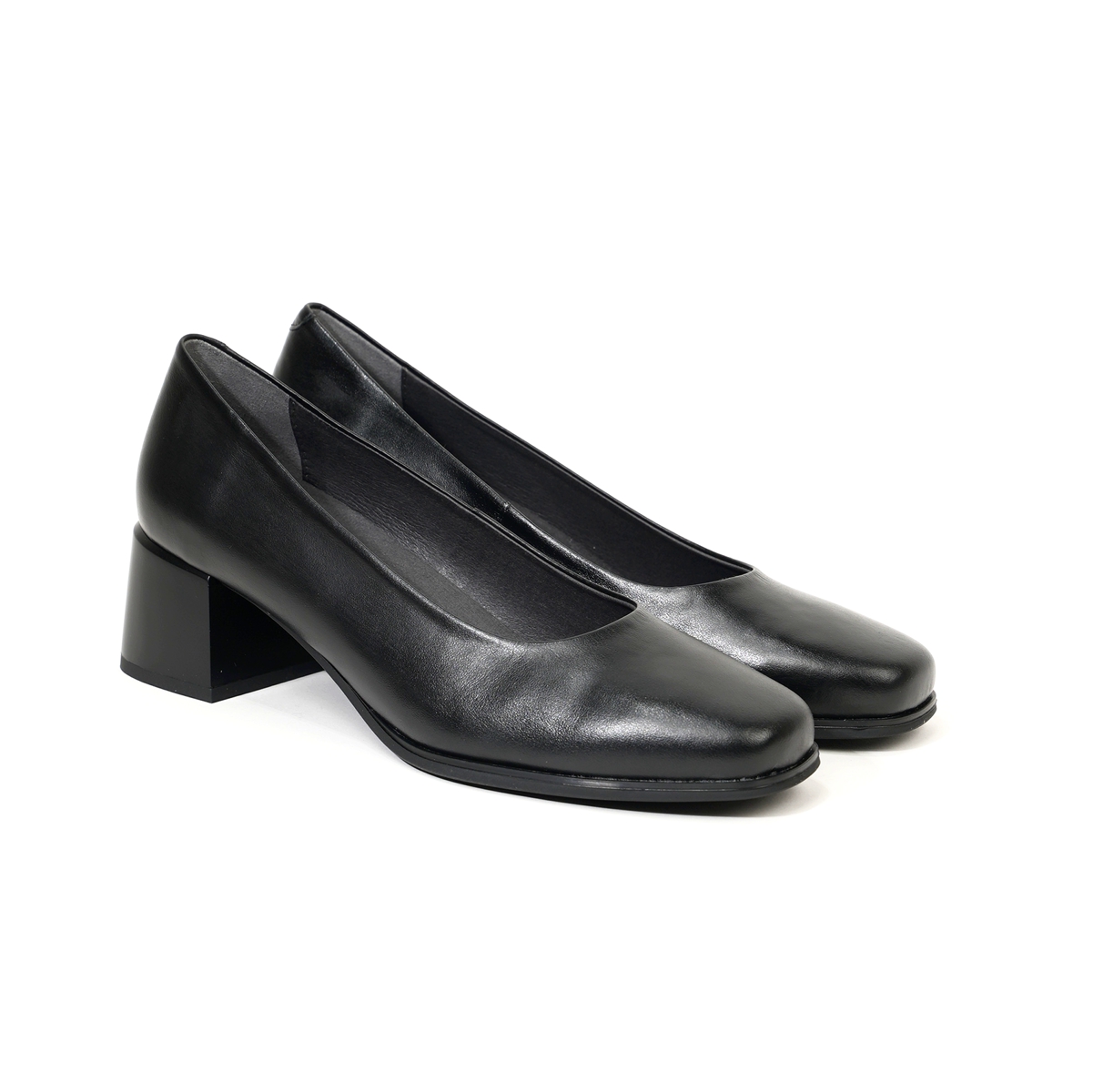 Pitillos - Zapatos Salón Mujer 103 Negros Piel Tacón Medio Suela Confort