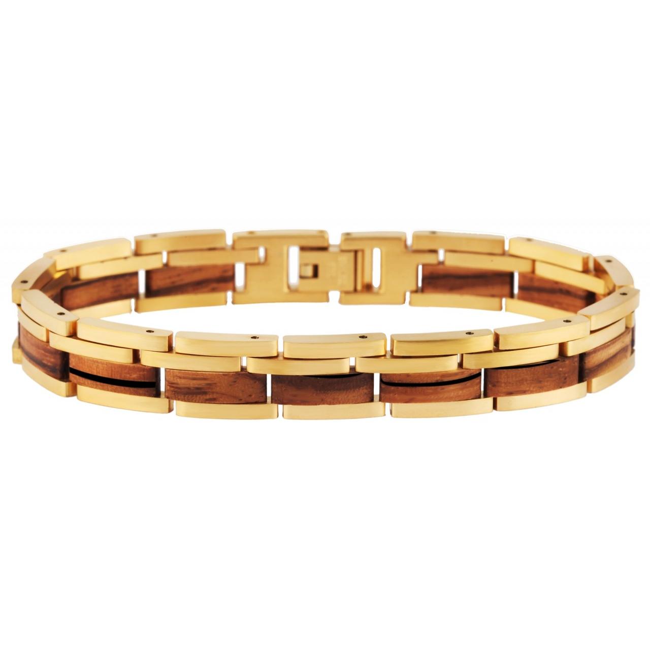 Raptor® Pulsera em Madeira e Aço Inoxidável