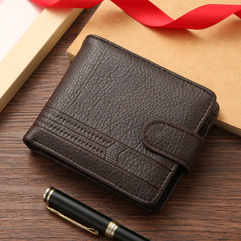 TK Cartera De Cuero Para Hombre Bifold Con Portatarjetas Múltiple Bolsillo Para Monedas Y Licencia De Conductor Casual Corta Con Ventanas Para Tarjetas