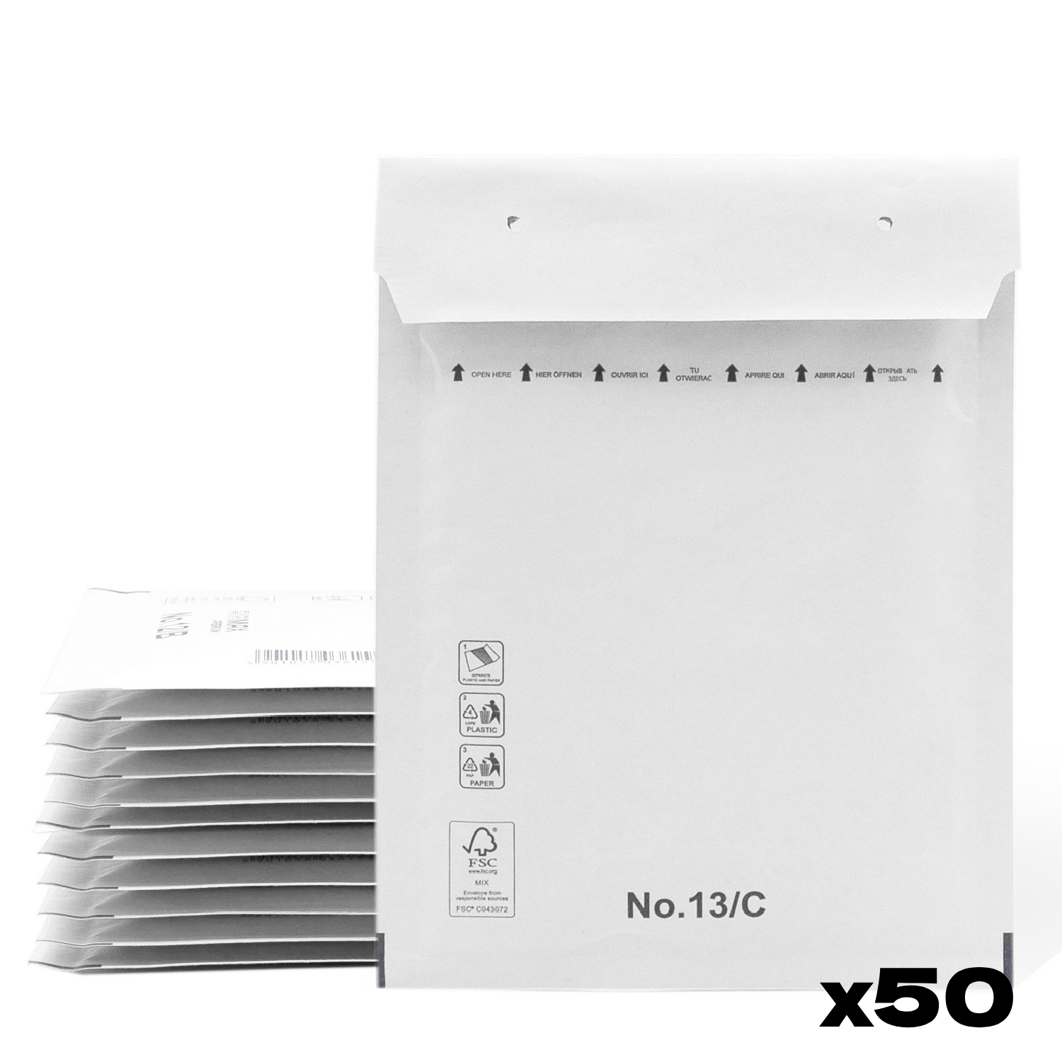 Sobres Acolchados, Sobres de Burbujas, Sobres Acolchados de Burbujas con Cierre Autoadhesivo, Bolsas para Envíos de Ropa, Sobres Acolchados color Blanco - SIDI