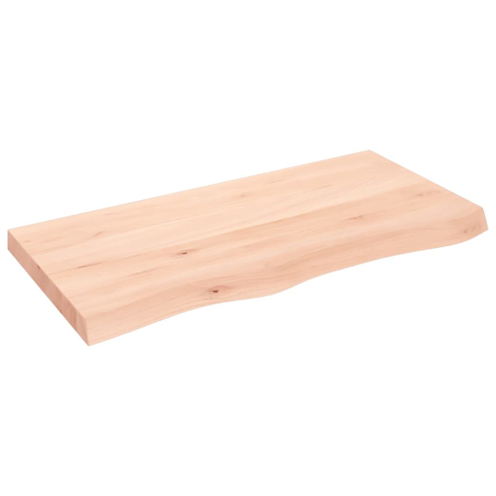 Estante de Pared Vidaxl de Madera Maciza Roble Sin Tratar 100x50x(2-6) Cm