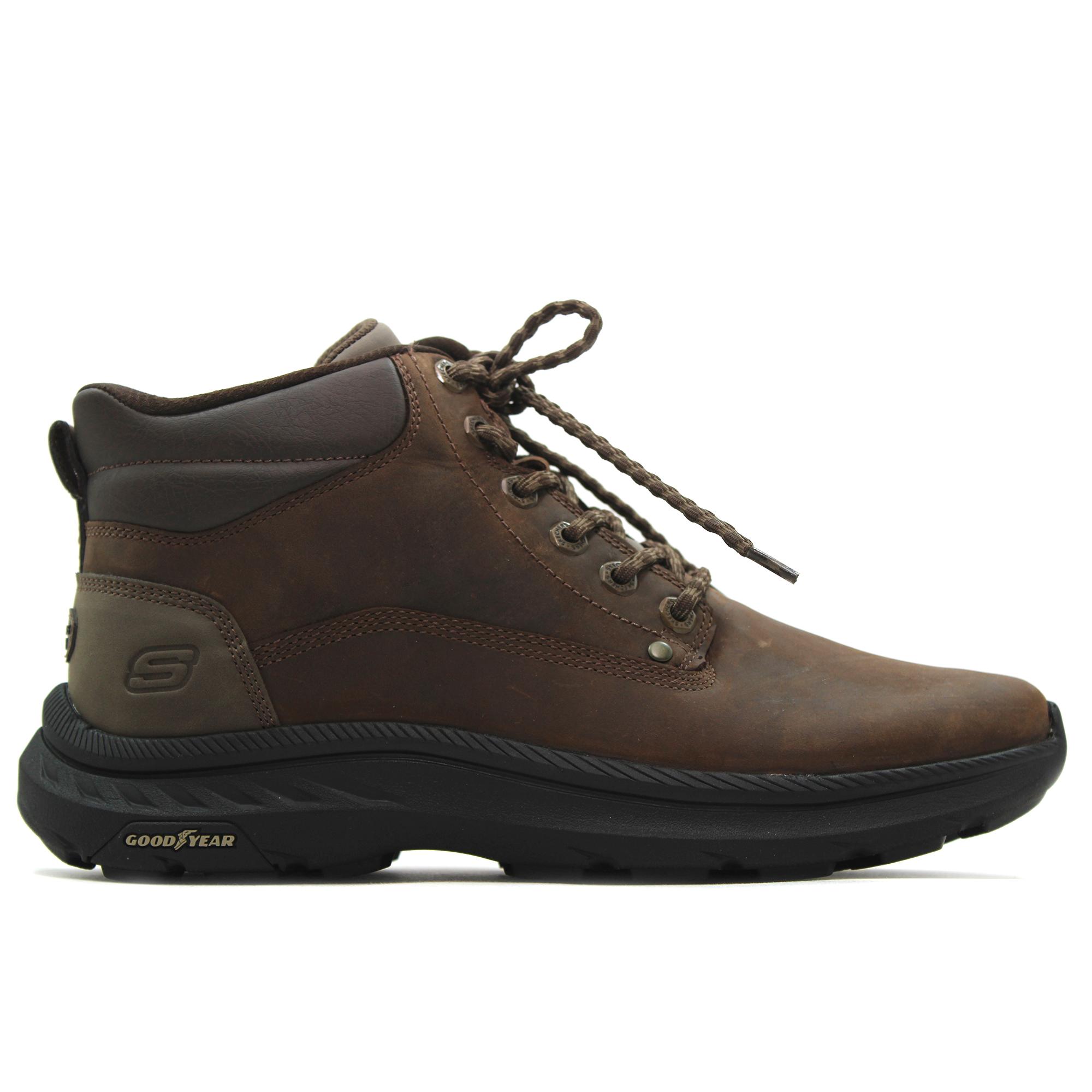 Skechers 205333 Zapato abotinado casual,de piel,cierre de cordones,color liso,modelo sencillo, para caballero
