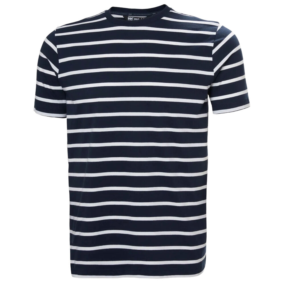 Camiseta Azul de Rayas Helly Hansen Newport T-shirt 2.0 Navy de Corte Clásico