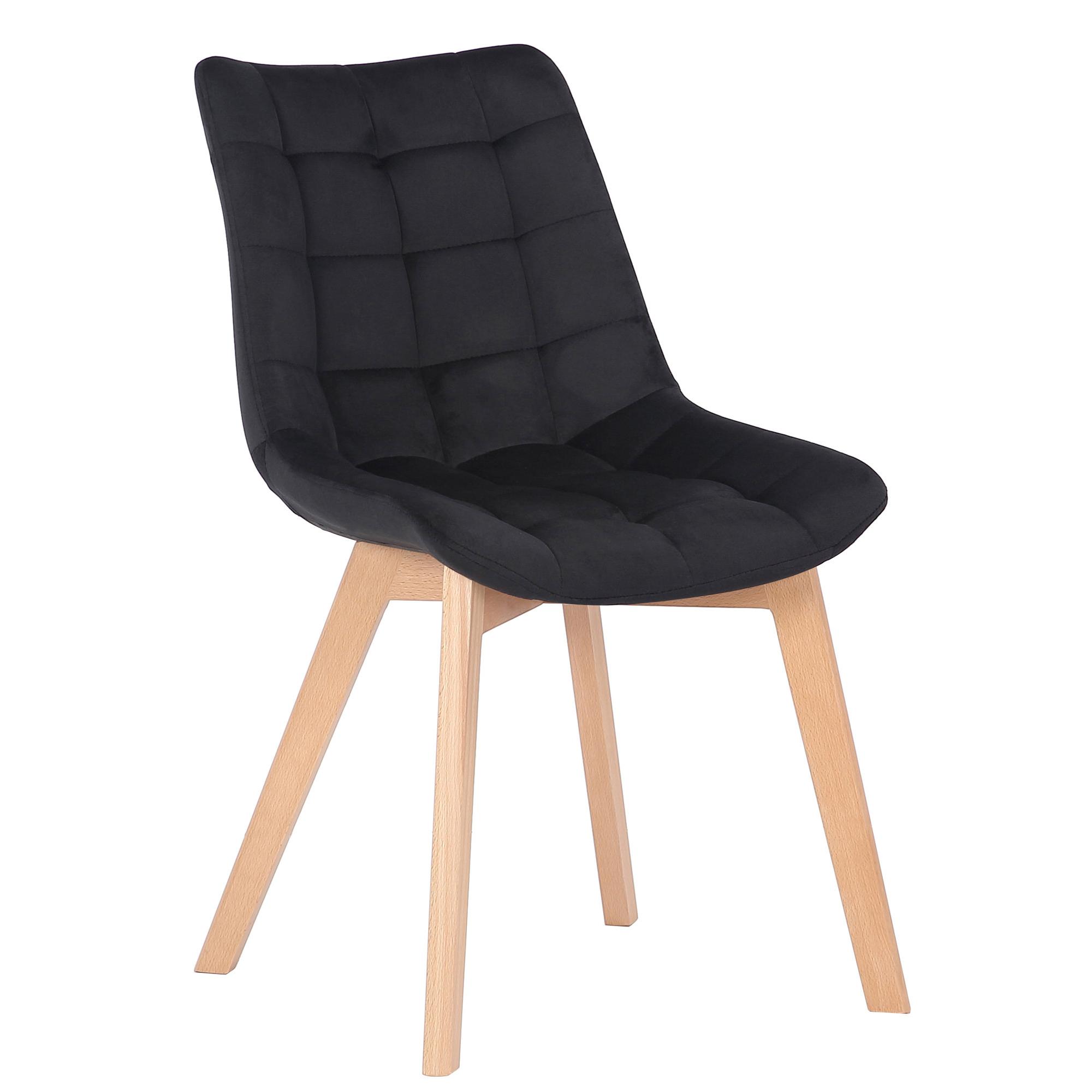 Silla de comedor Passaic en terciopelo Negro