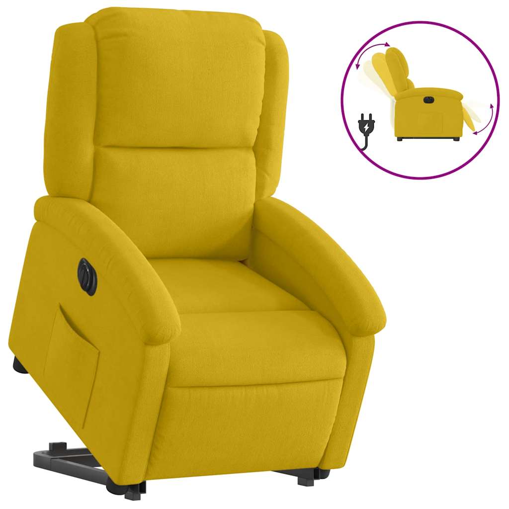 vidaXL Sillón eléctrico reclinable elevable de terciopelo amarillo
