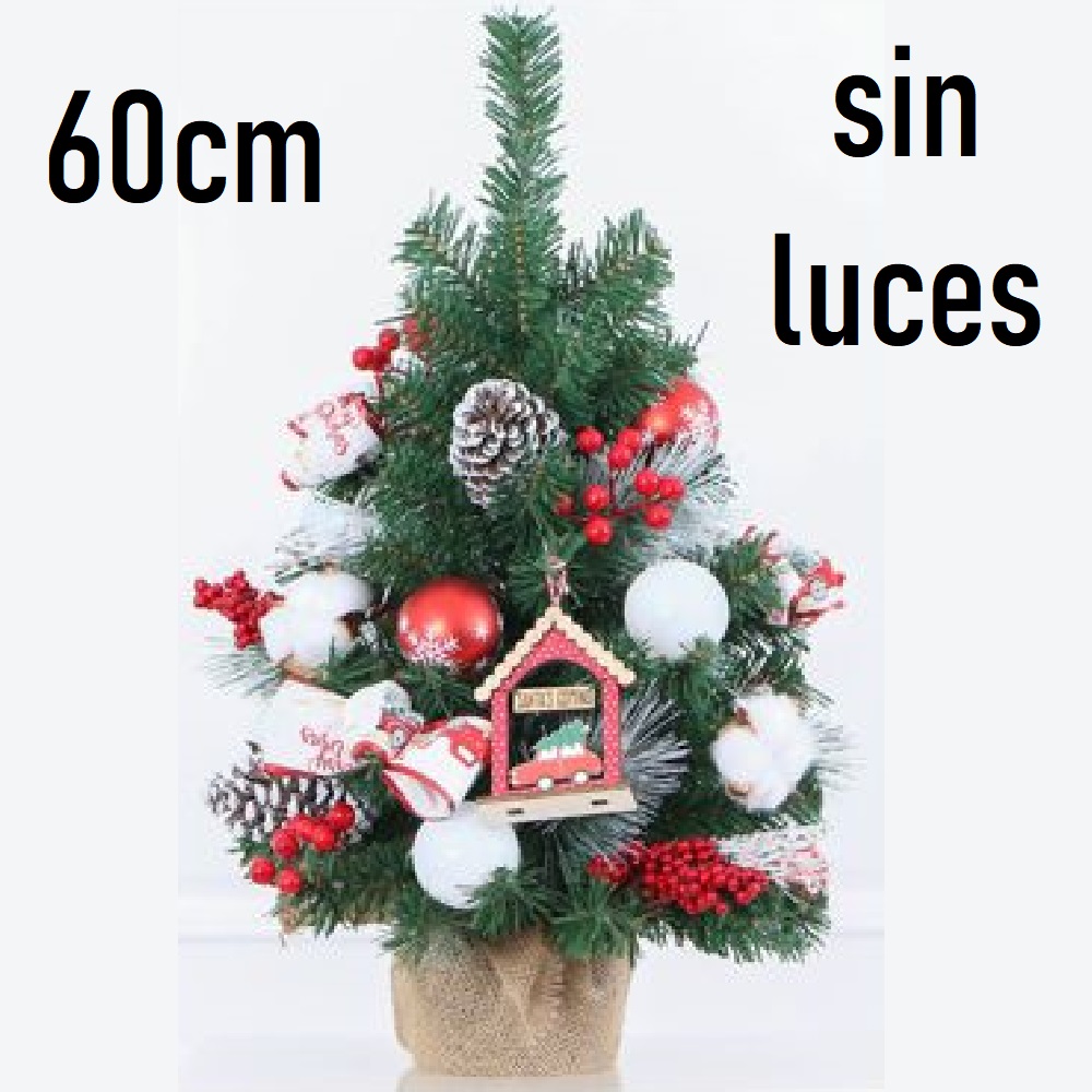 arbol con maceta de navidad decorado con luces led de pila,color verde con bola roja,GERIMPORT,FESPU