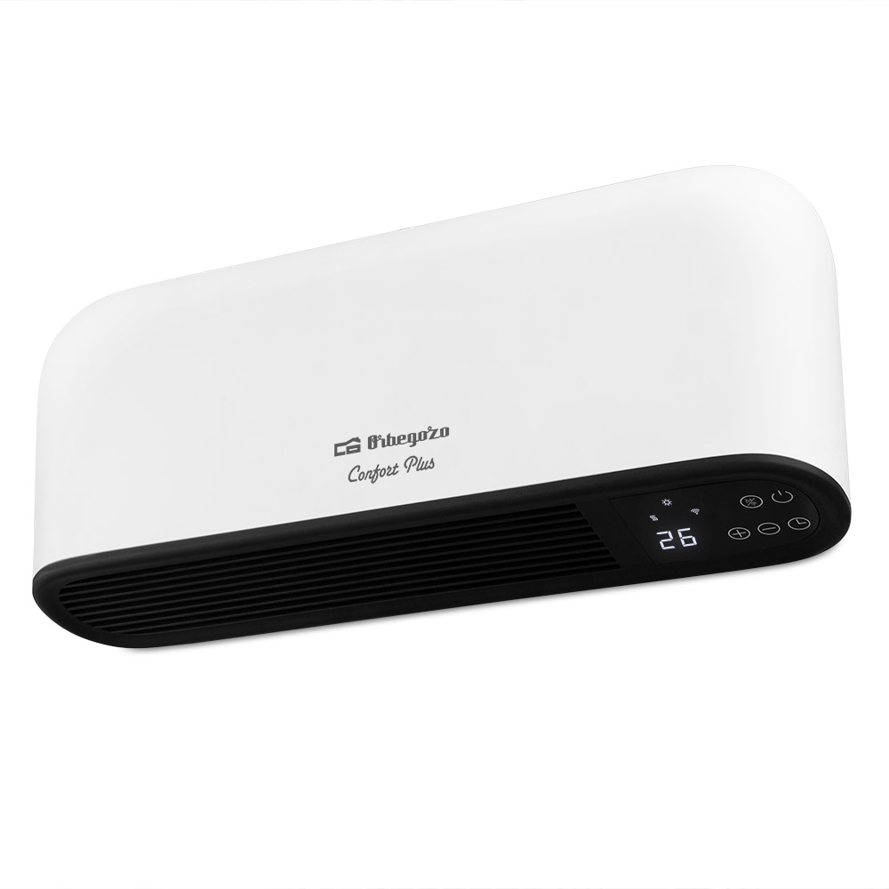 Orbegozo SPW 8000 Calefactor 2 en 1 Pared y Suelo – Conexión WiFi (App Orbegozo), Especial Baño (IP-21), 2000W, Cerámico PTC, Termostato Digital, Mando a Distancia