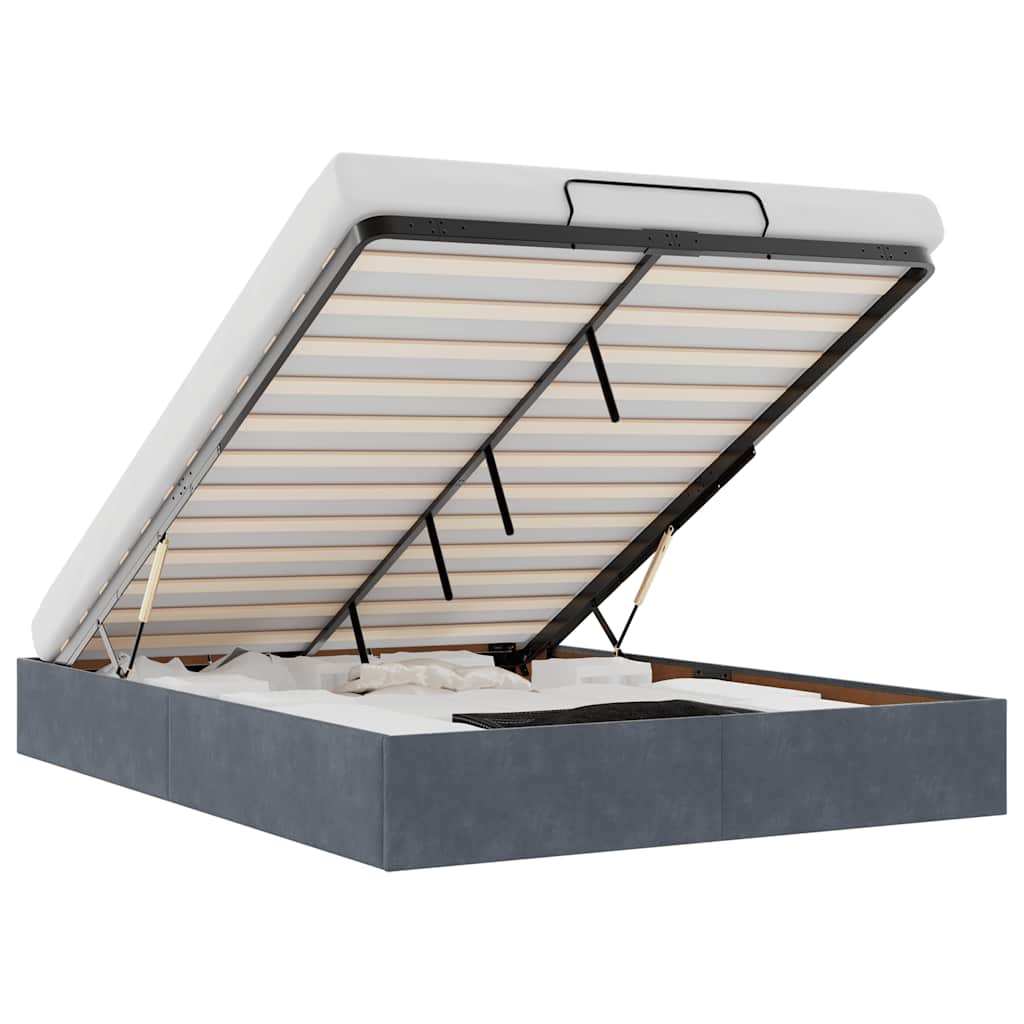 vidaXL Estructura de cama otomana sin colchón terciopelo gris oscuro
