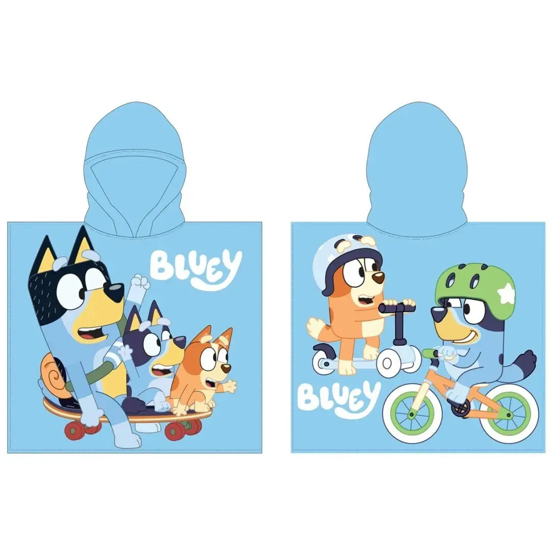 Bluey - Poncho toalla infantil 55x110 cm con diseño de Bluey para playa y piscina, absorbente y suave, ideal para secarse después del agua