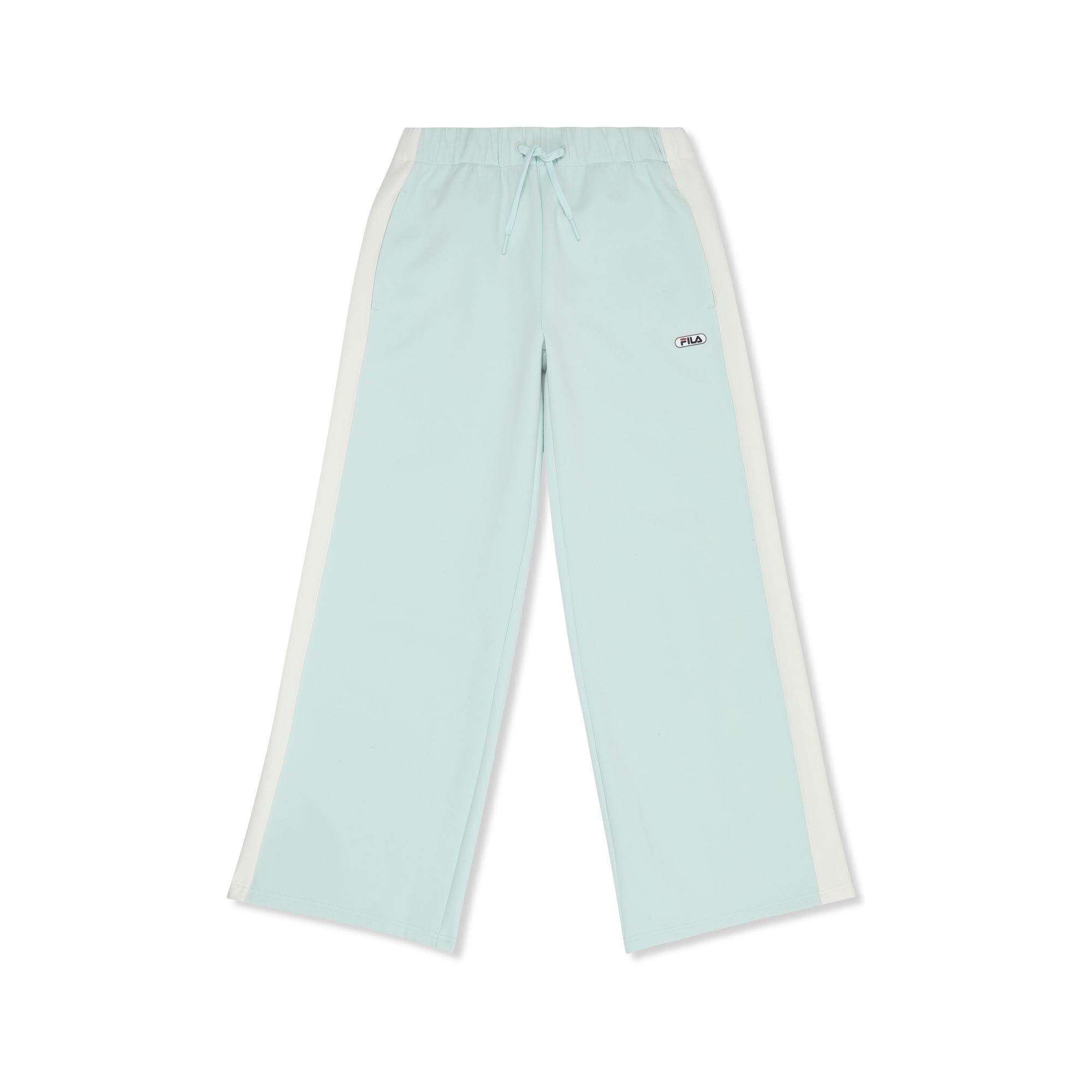 FILA | Pantalones Mujer, Modelo Lecore Wide Contrast Panel Scuba Track Pants, Pantalón Deportivo Ancho en Mezcla de Algodón, Poliéster y Elastano con Paneles Laterales en Contraste