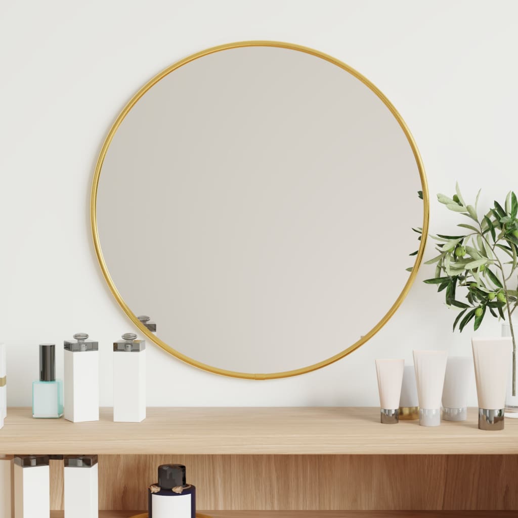 vidaXL Espejo de Pared Redondo Dorado Ø 40 cm Decoración Dormitorio Tocador Color Dorado, Negro, Plateado y mas